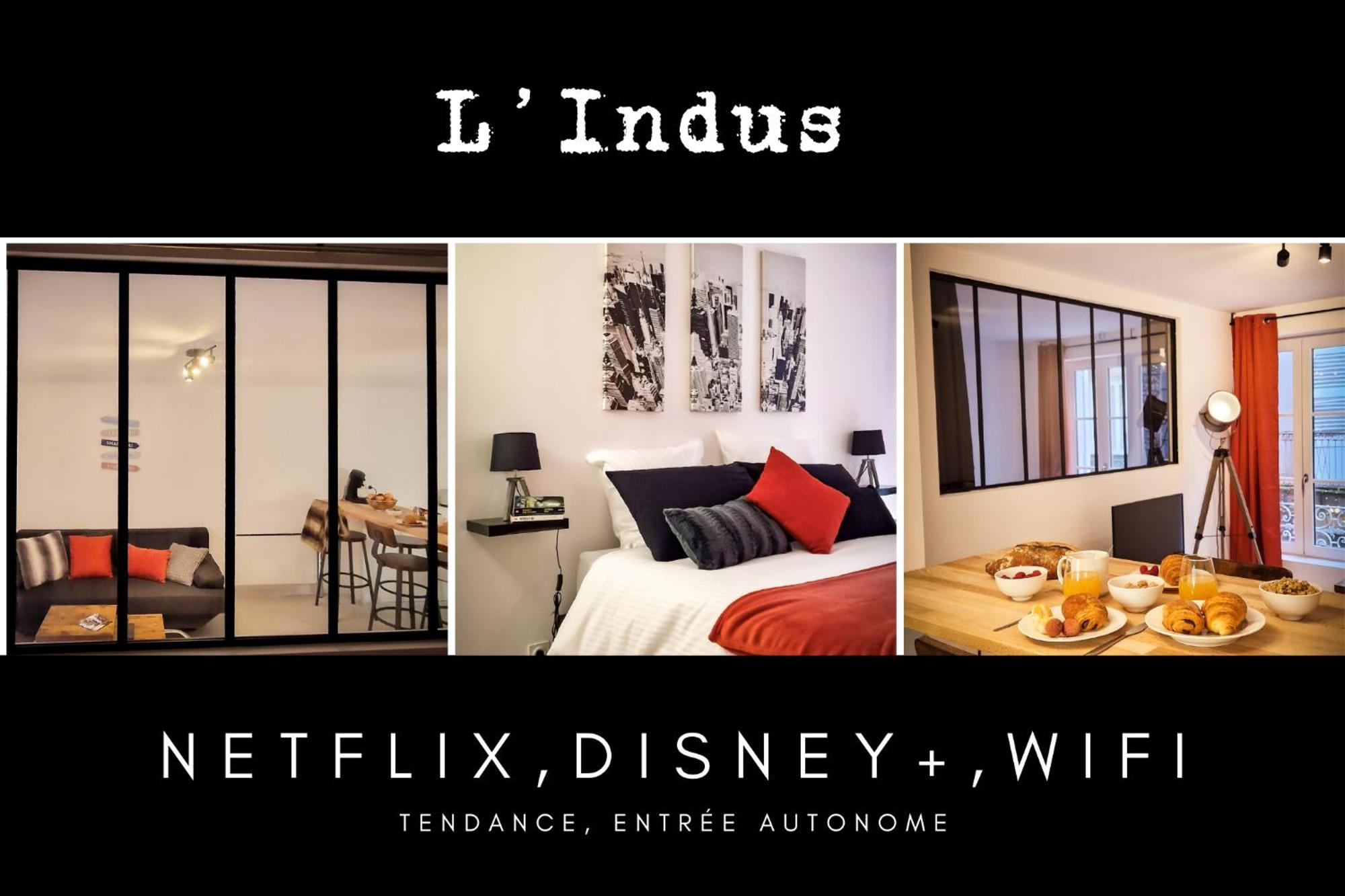L'Indus 3 Etoiles Wifi, Netflix, Disney, Coeur De Bastide Villefranche-de-Rouergue Luaran gambar